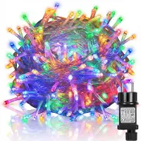 Rosikey 20M LED Fairy Lights elettrico, impermeabile giardino 8 modalità di luci fiabesche con funzione di memoria timer per interni festa matrimonio balcone Natale, colorato