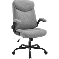 EUGAD Sedia da ufficio ergonomica , poltrona direzionale da 150 kg, sedia girevole con rotelle, braccioli ribaltabili, grigio