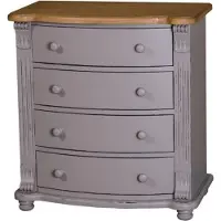 Casa Padrino Cassettone liberty a 4 cassetti - Mobile barocco in stile country - Legno massiccio