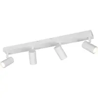 Reality Leuchten Faretto Taryn, bianco opaco, lunghezza 62 cm, a 4 luci, GU10