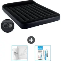 Intex Lettino - 2 persone - 152 x 203 x 25 cm - Blu - Incluso pompa - lenzuolo e kit di riparazione