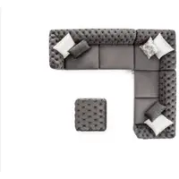 Xl Moebel Gmbh Divano imbottito chesterfield grigio Set di divani angolari imbottiti Divani angolari