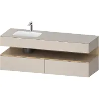 Duravit Collection One lavabo à encastrer avec meuble sous-vasque en console, 1600x550x600mm, niche en chêne naturel, vasque à gauche, QA4795030910000, QA4795030910000