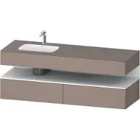 Duravit Collection One lavabo à encastrer avec meuble sous-vasque en console, 1600x550x600mm, niche blanc mat, vasque à gauche, QA4795018430010, QA4795018430010