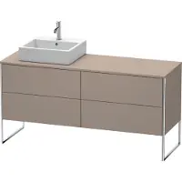 Duravit XSquare Meuble sous-lavabo sur console au sol, 4 tiroirs, vasque à gauche, 1600x778x548mm, XS4924L4343, XS4924L4343