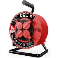 Enzo Avvolgicavo 15 m 4× 230 V Schuko 3×1,5 H05RR-F Linea professionale