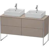 Duravit XSquare Meuble sous-vasque sur console au sol, pour deux vasques, 4 tiroirs, 1400x778x548mm, XS4926B4343, XS4926B4343