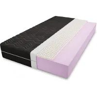 4allhome 4ALL HOME Materasso in schiuma di lattice a freddo M8 - H3/H4 - Ergonomico e traspirante - Anallergico e antibatterico - Comfort puntuale - Rivestimento lavabile 90x200 cm Rivestimento: Nero