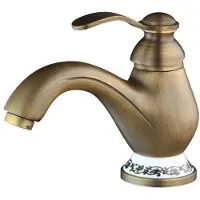 LAUFERI Miscelatore lavabo KRAN retro ottone spazzolato PROTOGENA