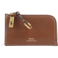 Ralph Lauren per donna. 427P04988001 Portacarte Polo ID in pelle con cerniera marrone (OSFA), Casual
