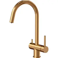 Quadron Miscelatore da cucina CAREN Miscelatore a tre vie 360°, colore: rame, altezza: 35 cm Miscelatore da cucina in acciaio inox, rubinetto da cucina