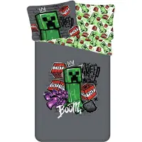Minecraft Biancheria da letto in cotone, 140x200 cm e 70x90 cm, con design