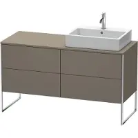 Duravit XSquare Meuble sous-lavabo sur console au sol, 4 tiroirs, vasque à droite, 1400x778x548mm, XS4923R9090, XS4923R9090