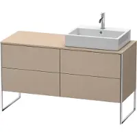 Duravit XSquare Meuble sous-lavabo sur console au sol, 4 tiroirs, vasque à droite, 1400x778x548mm, XS4923R7575, XS4923R7575