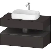 Duravit Collection One Meuble sous-vasque sur console, 1 tiroir, 1 tiroir, découpe au centre, 1000x550x600mm, niche graphite mat, QA4731049800010, QA4731049800010