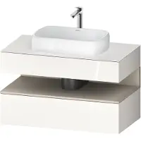 Duravit Collection One Meuble sous-vasque sur console, 1 tiroir, 1 tiroir, découpe au centre, 1000x550x600mm, niche Taupe Supermatt, QA4731083220010, QA4731083220010