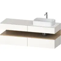 Duravit Collection One Meuble sous-vasque sur console, 2 tiroirs, découpe à droite, 1600x550x600mm, niche en chêne naturel, QA4778030840010, QA4778030840010
