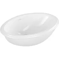 Villeroy & Boch Evana de , lavabo à encastrer, ovale, avec trop-plein, côté extérieur vitrifié, 500x350mm, 61470001, 61470001