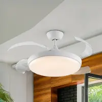 Schuller Valencia Ventilatore da soffitto LED Venturi bianco/trasparente DC, Ø 106 cm silenzioso