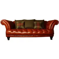 AEA Braune Leder Chesterfield Sofa Couch Polster couchen Garnitur 3 Sitzer
