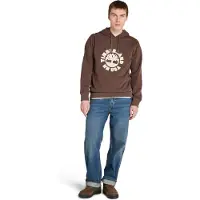 Timberland Holiday Graphic Hoodie Chocolate Brown Taglia: XL | Felpe con cappuccio Outlet | Uomo | Marrone