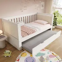 STILVORA , letto a castello da 90x190 cm con letto estraibile e letto singolo salvaspazio, ideale per piccoli appartamenti e camere per gli ospiti. Letto estraibile bianco (senza materasso)