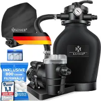 Kesser Impianto di filtrazione a sabbia con pompa e 800 g di sfere filtranti, impianto di filtrazione da 10 m³/h per piscine
