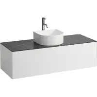 Laufen Tiroir Sonar en cours d'utilisation, 1 tiroir, adapté aux cuvettes des lavabos 812340, 812341, 812342, 812343, découpe au milieu pour le lavabo et le robinet, H4054250341431, H4054250341431