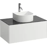 Laufen Tiroir Sonar en cours d'utilisation, 1 tiroir, adapté aux cuvettes des lavabos 812340, 812341, 812342, 812343, découpe au milieu pour le lavabo et le robinet, H4054150341431, H4054150341431