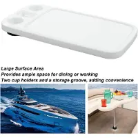 Gistuch L860 B460mm Piano tavolo in legno per camper con 2 portabevande, facile da pulire, barca per roulotte, MPV