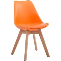 BellaFurn Sedia da pranzo moderna - sedia da pranzo - posizione di seduta comoda | Colore: Arancione | Colore dell'abbigliamento: Naturale