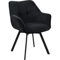 BellaFurn Sedia da pranzo in corda, girevole, di facile manutenzione - sedia da pranzo dal design moderno | colore: nero