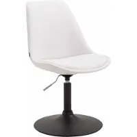 BellaFurn Sedia da pranzo in ecopelle - Sedia moderna - Regolabile in altezza e girevole a 360° | Colore: Bianco | Colore base: Nero