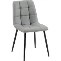 BellaFurn Sedia da pranzo in Pelle finta - Sedia - Rivestimento di facile manutenzione, elevato comfort di seduta | Colore: grigio chiaro