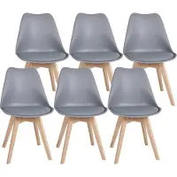 BellaFurn set di 6 sedie da pranzo - Sedie comfort - Seduta ergonomica e leggera, legno di alta qualità | colore: grigio