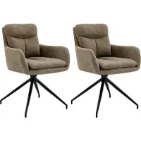 BellaFurn set di 2 sedie da pranzo girevoli - sedie da cucina - comfort in tessuto di alta qualità | colore: marrone