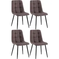 BellaFurn Confortevole sedia da pranzo - Sala da pranzo - Look moderno, ottimo comfort di seduta, protezione del pavimento. Colore: marrone