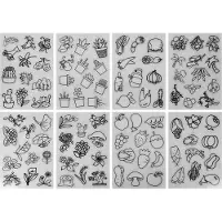 Gistuch set di pellicole termoretraibili da 8 pezzi con motivo di frutta e verdura, applicazione ampia e piacevole, carta artistica termoretraibile, verdura