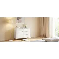 ProximaX Cassettone ondulato a 6 cassetti - Bianco, elegante e pratico per la camera da letto, il soggiorno o lo studio