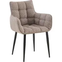 BellaFurn Sedia da pranzo imbottita - Sedia da cucina - Elevato comfort di seduta, imponibile fino a 150 kg | Colore: Terrabruin | Colore base: Nero