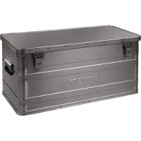 Promat Cassetta in alluminio L780xL380xH380mm 90 l con coperchio incernierato e serratura a cilindro