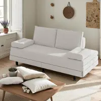 ProximaX Divano letto in tessuto bianco 90x200 cm, estensibile a 180x200 cm, pieghevole e pratico per risparmiare spazio