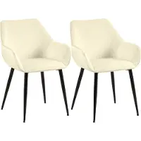 BellaFurn set di 2 sedie da pranzo - sedie in velluto - comode e di facile manutenzione - color crema