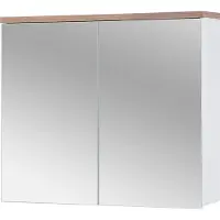 Comad Mobile Bagno Con Specchio 80 Cm Bianco Lucido 2 Ante Moderno
