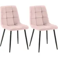 BellaFurn set di 2 sedie da pranzo - Sedie da cucina - Design a bassa manutenzione | Colore: rosa | Materiale: morbido