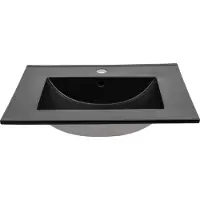 Sonstiges Lavabo da incasso in Vetroceramica 61 x 46 cm, nero opaco, rettangolare