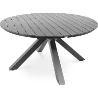 Di volio tavolo da giardino Ravello ø 150 cm, rotondo - nero - tavolo da giardino - resistente alle intemperie e durevole, in legno sintetico e alluminio