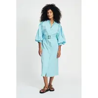 Pom Amsterdam Dress - Poplin Sky Blue Taglia: 36 | Abiti in T-Shirt Outlet | Donna | Blu