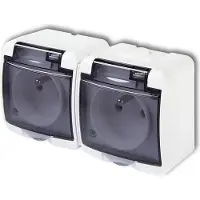 Karlik Elektrotechnik Prese multiple da parete, modello JUNIOR, con/senza protezione antincendio, colore bianco, grado di protezione IP54, modello GHE-2d
