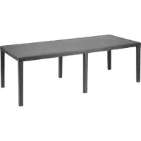 Syfax Tavolo da giardino QUEEN, effetto rattan, antracite, 220 x 90 x 72 cm, rettangolare, 8 persone